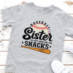 Wholesale Baseball Sister Youth Graphic Tee - Grey Tee