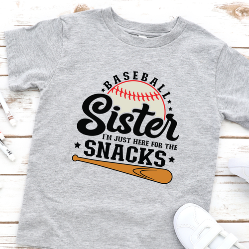 Wholesale Baseball Sister Youth Graphic Tee - Grey Tee
