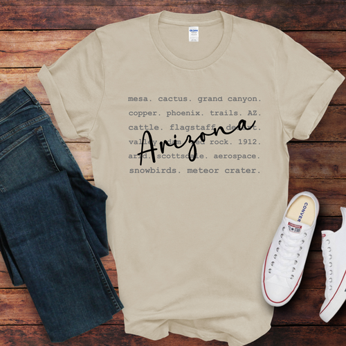 Wholesale Arizona Typography Graphic Tee - White Tee