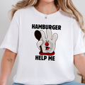 Wholesale Hamburger Help Me Graphic Tee - White