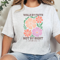 Wholesale Floral Walk by Faith Not By Sight Graphic Tee - Ash Tee
