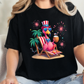 Wholesale Beach Flamingo Graphic Tee - Black Tee
