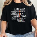 Wholesale Eat Sleep Go To Clinicals Graphic Tee - Black Tee