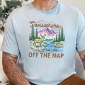 Wholesale Somewhere Off The Map Graphic Tee - Light Blue