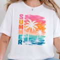 Wholesale Summer Beach Sunset Graphic Tee - White