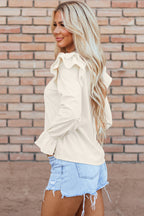 Leanna Ruffled Corduroy Blouse