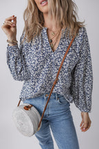 Amelie Notched Puff Sleeve Blouse