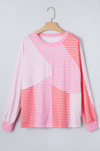 Alondra Exposed Seam Casual Long Sleeve Top