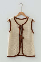 Aaliyah Trim Ties Front Sweater