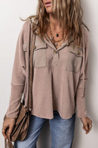 Olivia Patchwork Corded Drawstring Hoodie