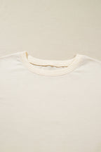 Beige Plus Size Multicolor Plaid Patchwork Sleeve Pullover Top