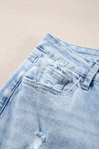 Saige Wash Distressed Straight Jeans