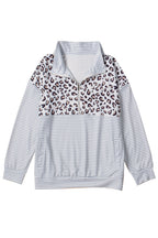 Amelia Zipper Collar Striped Sweatshirt