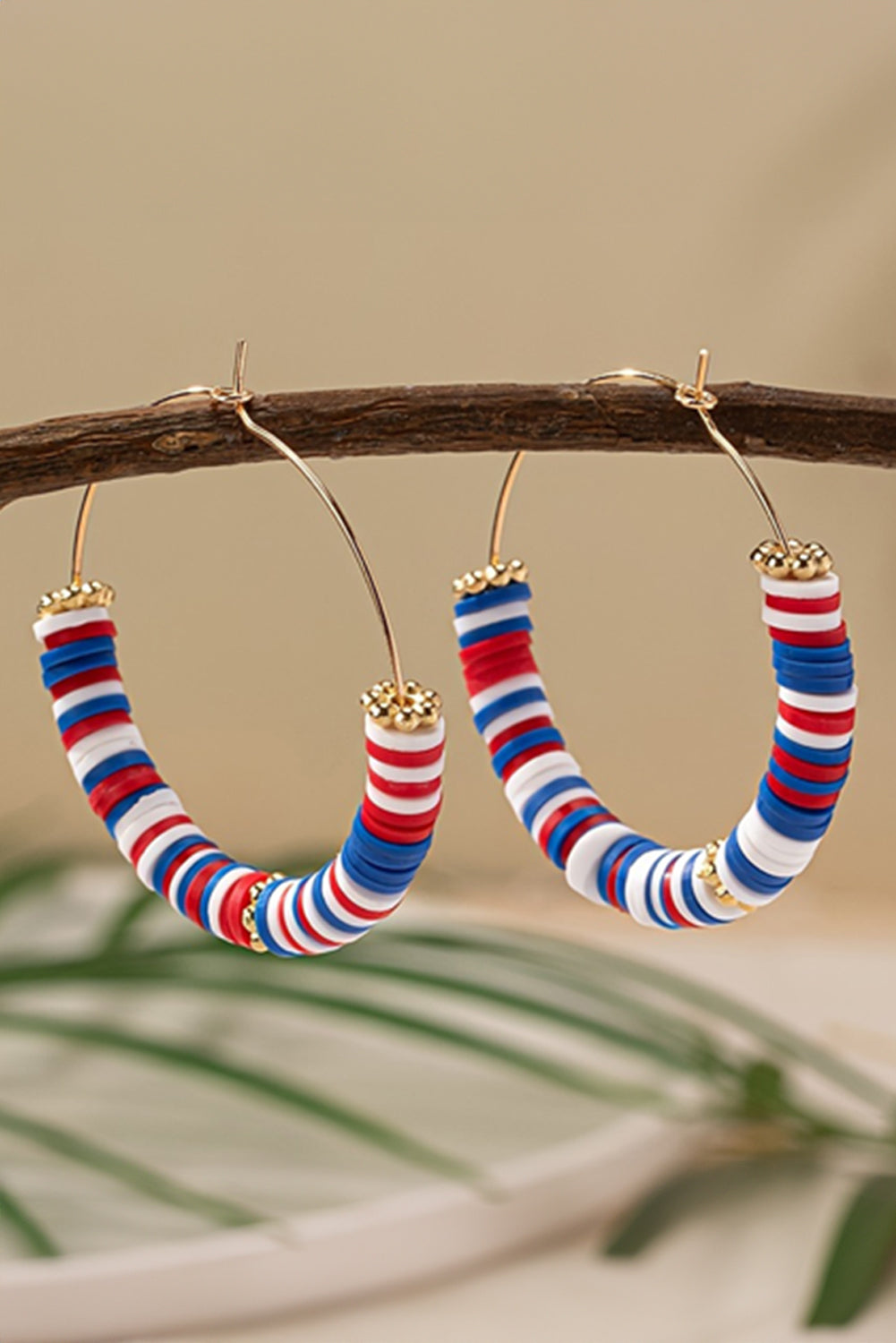 Eden Beaded Large Hoop Earrings