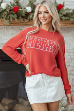 Aliella Letter Graphic Loose Long Sleeve Top