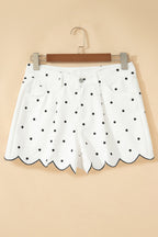 Elise Embroidered Scallop Hem Shorts