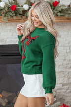 Monamara Bow Graphic Christmas Sweater