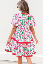 Berkley Floral V Neck Bubble Babydoll Dress