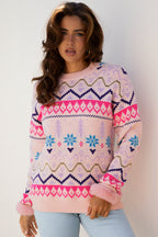 Kayaetta Knit Feather Cuffed Sweater
