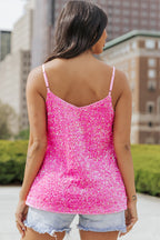 Daleyza Sequin Adjustable Straps Tank Top