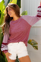 Kelsey Striped Raglan Long Sleeve Loose Top