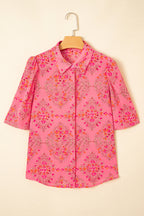 Josephine Floral Wide Short Sleeve Loose Top