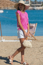Ainara Trim Short Sleeve Sweater