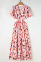Eve Flutter Sleeve Cutout Long Dress