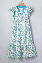 Clementine Flutter Sleeve Long Dress