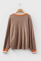 Scarlett Striped Trim Varsity Sweater
