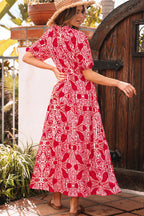 Raquel Paisley Side Slit Maxi Dress
