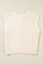 Madelyn Cable Knit Dolman Armholes Sweater Tank