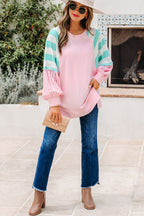 Vanessa Patchwork Raglan Pullover Top