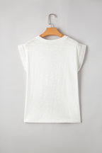 Ivy Lace Patchwork Cap Sleeve Round Neck Top