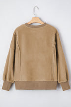 TatumFuzzy Sherpa Splicing Pullover Sweatshirt