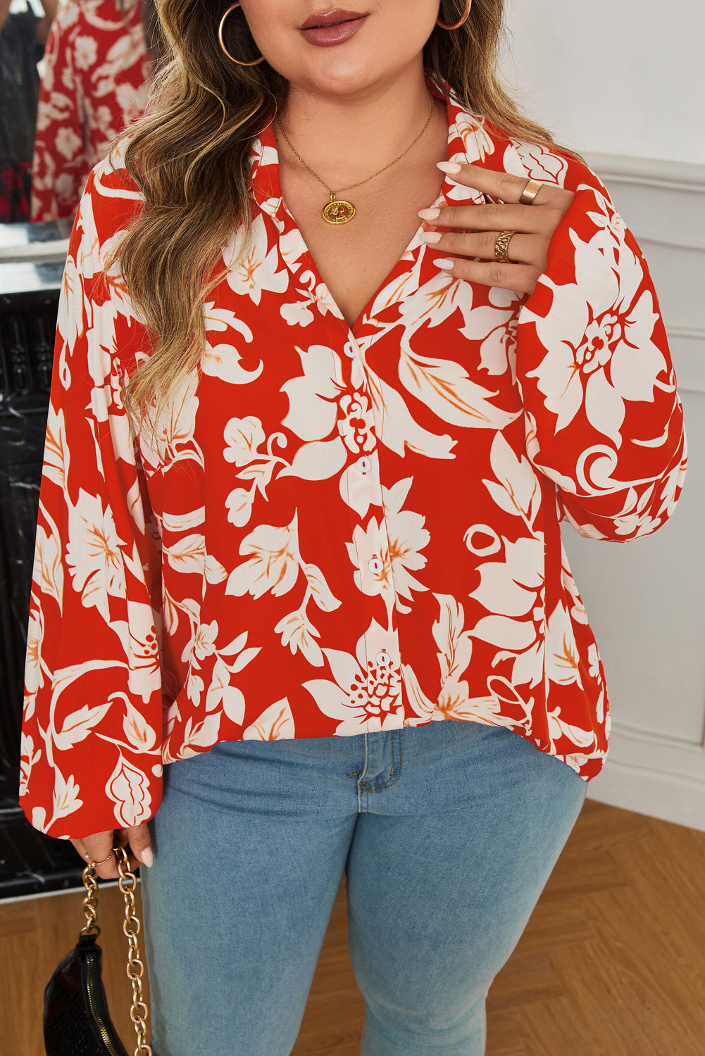 Shelby Print Loose Up PLUS Shirt