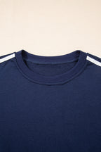 Hana Striped Detail Crewneck Pullover