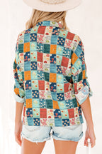 Zyla Up Sleeve Shift Blouse