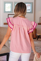 Treasure Ruffled Short Sleeve Blouse