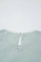 Meredith Stripe Lace Patchwork Crew Neck Tank Top
