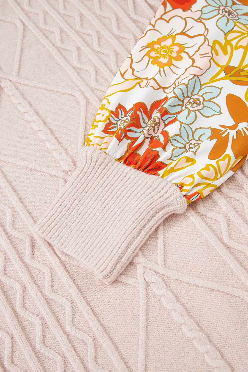Harper Floral Sleeve Patchwork Sweater