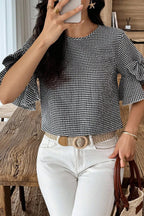 Carolina Ruffled Half Sleeve Blouse
