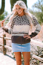 Teagan Color Block Crewneck Long Sleeve Top