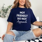 Wholesale Not Friendly Do Not Approach Graphic Tee - Navy Tee