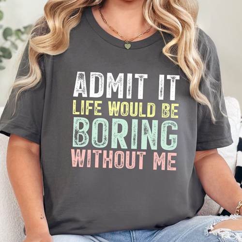 Wholesale Boring Without Me Graphic Tee - Asphalt Tee