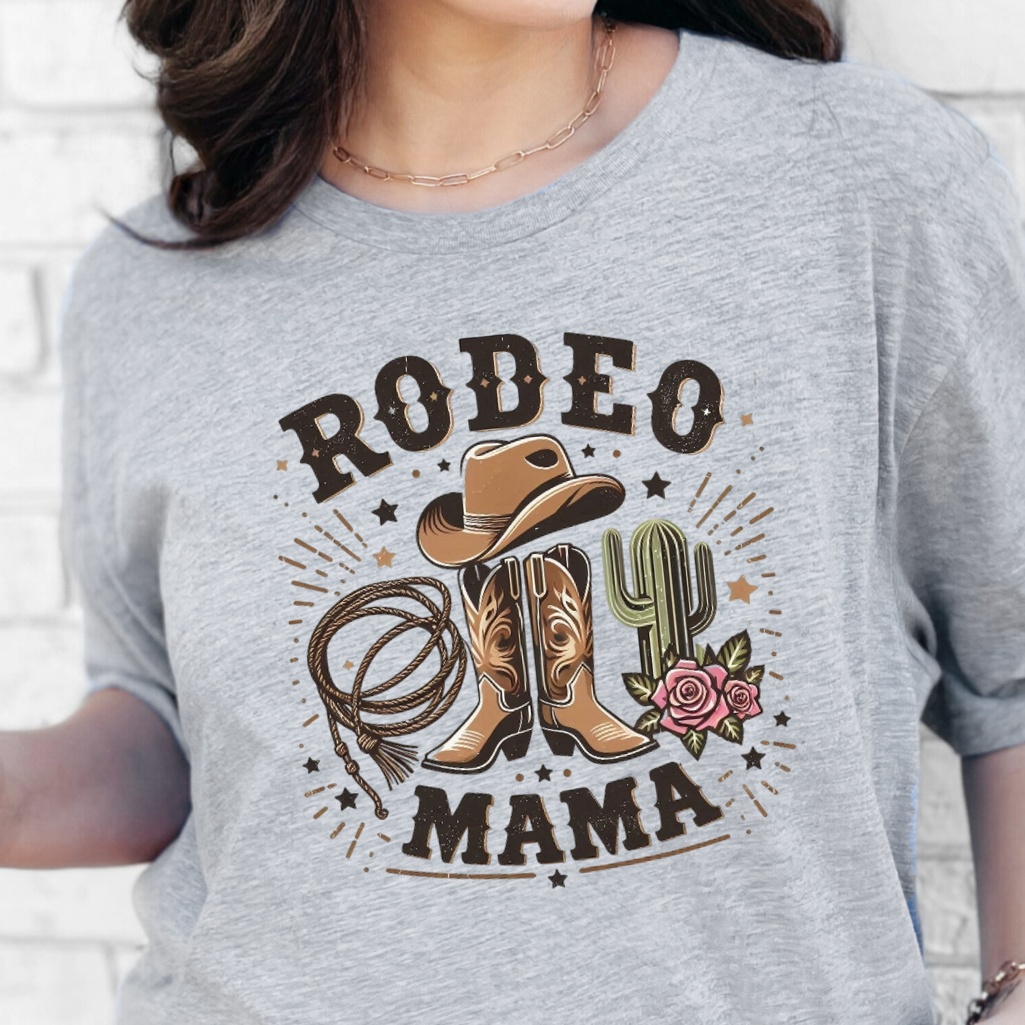 Wholesale Rodeo Mama Graphic Tee - Grey Tee