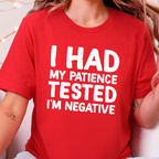 Wholesale Patience is Negative Graphic Tee - Heather Red Tee