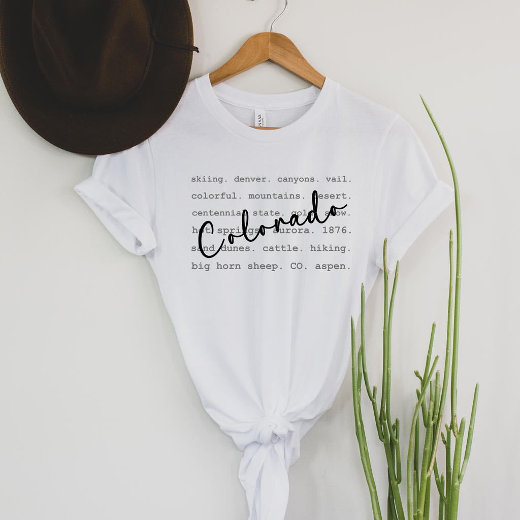 Wholesale Colorado Typography Graphic Tee - Ash Tee