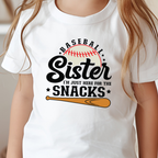 Wholesale Baseball Sister Youth Graphic Tee - White Tee