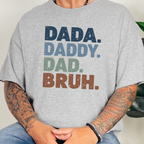 Wholesale Dada Daddy Dad Bruh Graphic Tee - Grey Tee